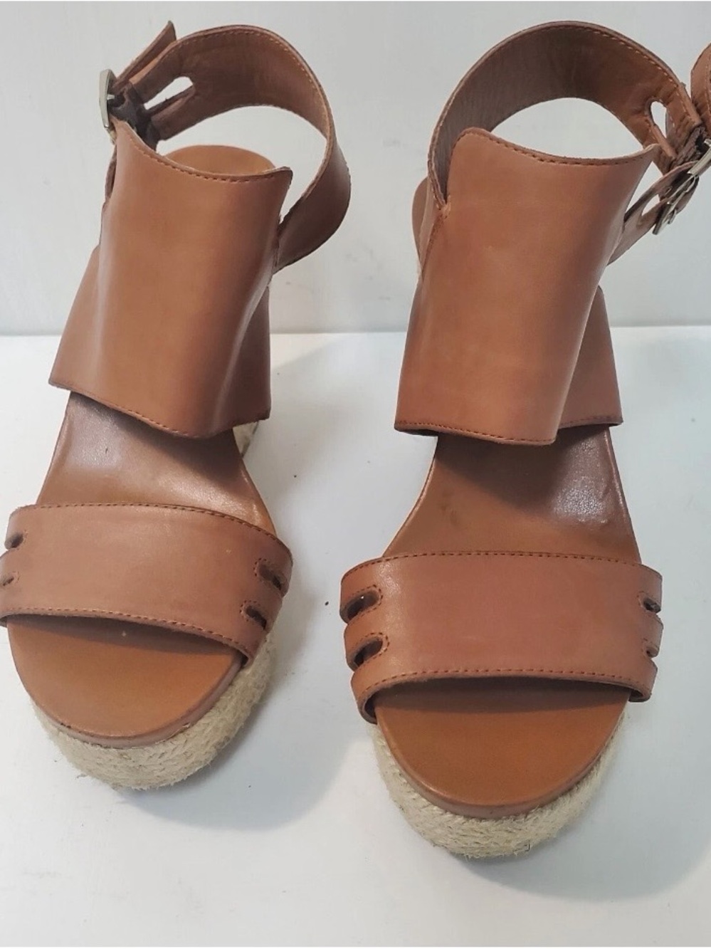Vince Camuto tan Leather Slide Sandals